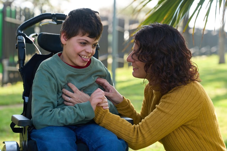 Ouder en kind met downsyndroom